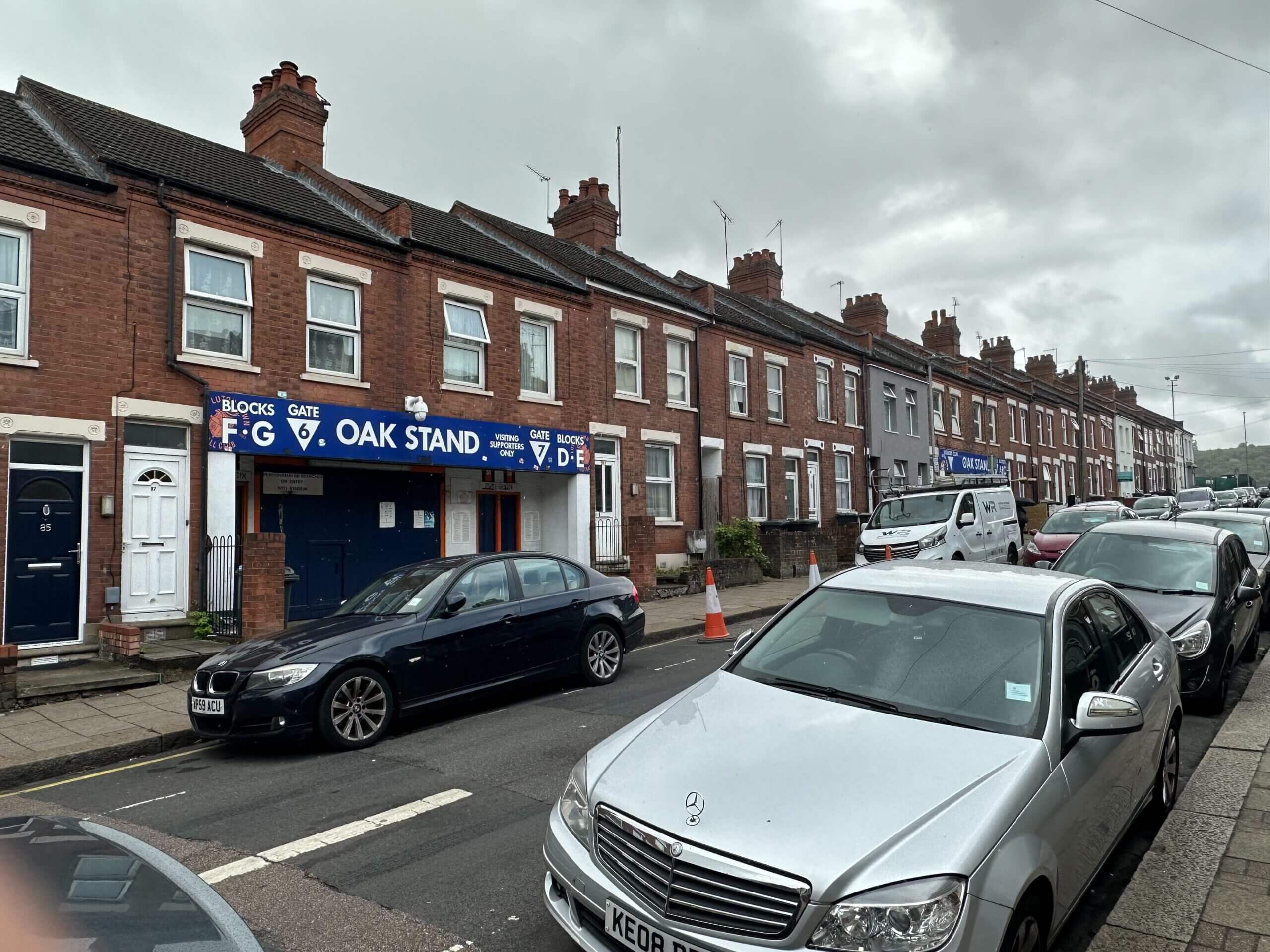 A photo from the Athletic of the two entrances to Kenilworth Road