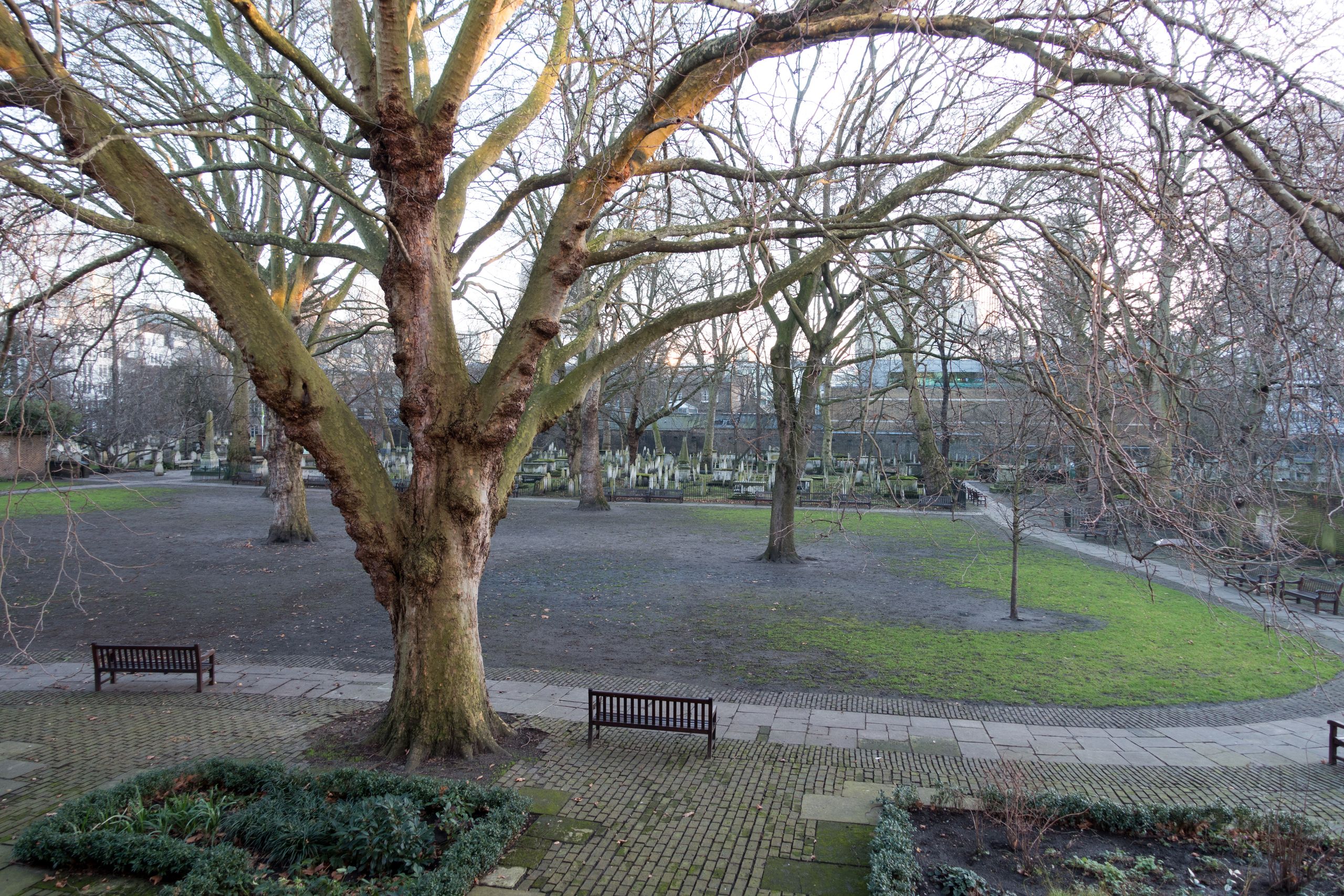 Bunhill Fields Burial Ground in December 2014