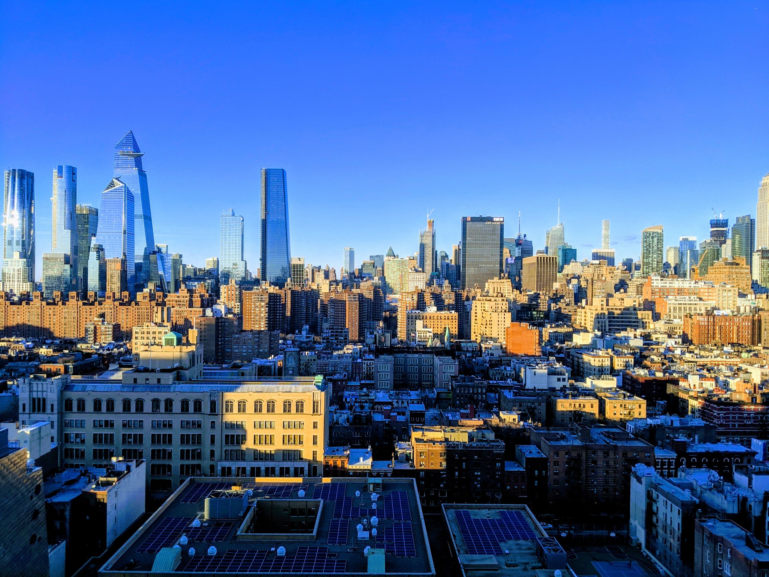 New York, looking north from 16th St in Manhattan.